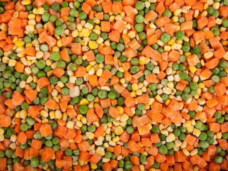 Frozen diced carrot, pea and sweetcorn mix